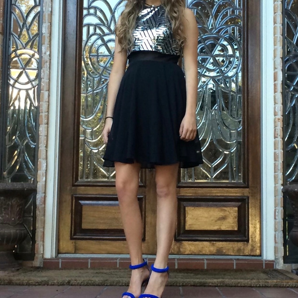 Speechless Black Sequined Dress